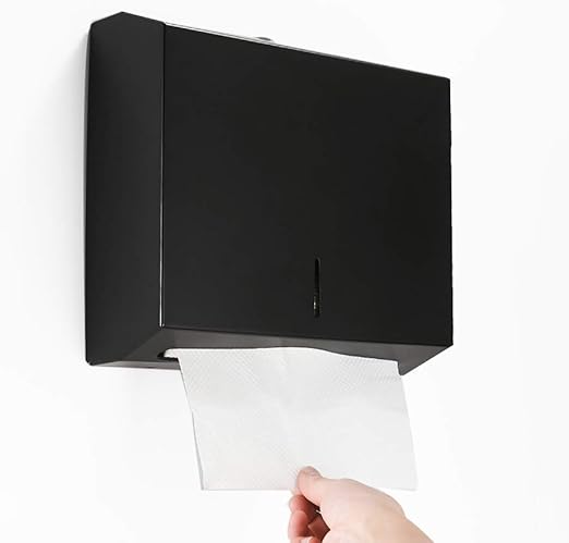 DISTRIBUTEUR DE PAPIERS D’ESSUIE EN ACIER NOIR