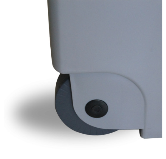 POUBELLE À PÉDALE AVEC ROUES 120L GRISE