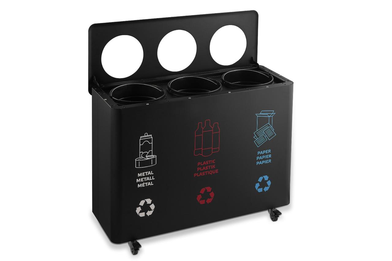 POUBELLE TRI-SELECTIF EN MÉTAL 150L/160L