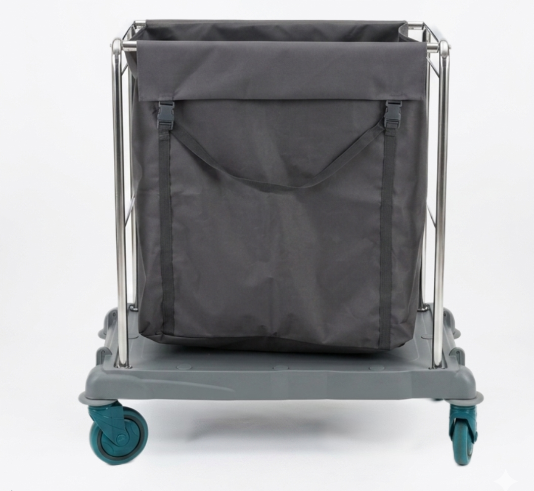 CHARIOT À LINGE GRANDE ROUE CHROMÉ 200L - UTP PROFESSIONNEL