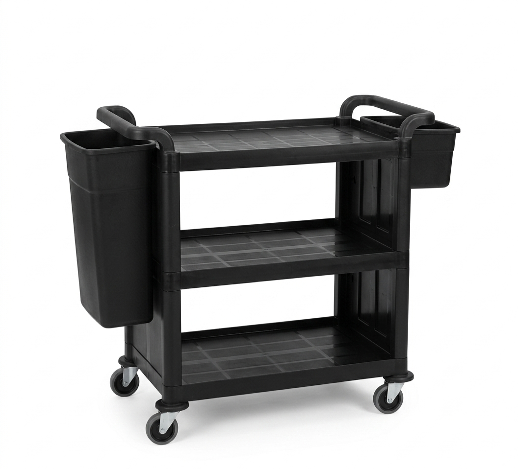 CHARIOT DE SERVICE MULTIFONCTION 3 NIVEAUX À 2 BACS – 103x51x96cm