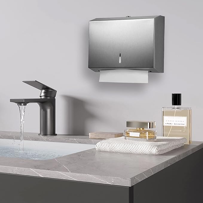 DISTRIBUTEUR DE PAPIERS D’ESSUIE MAINS EN INOX