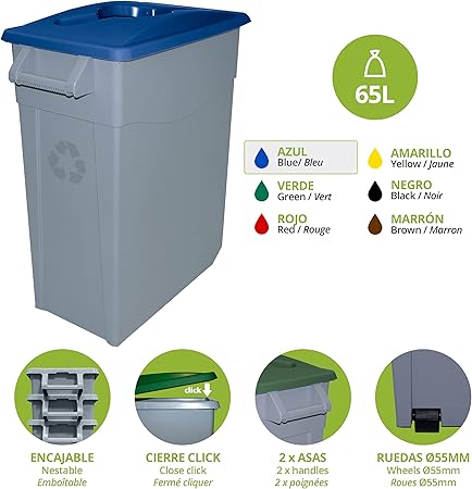 POUBELLE DE TRI SELECTIF 65L