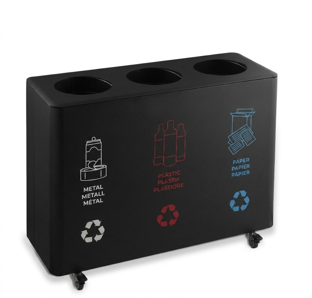 POUBELLE TRI-SELECTIF EN MÉTAL 150L/160L