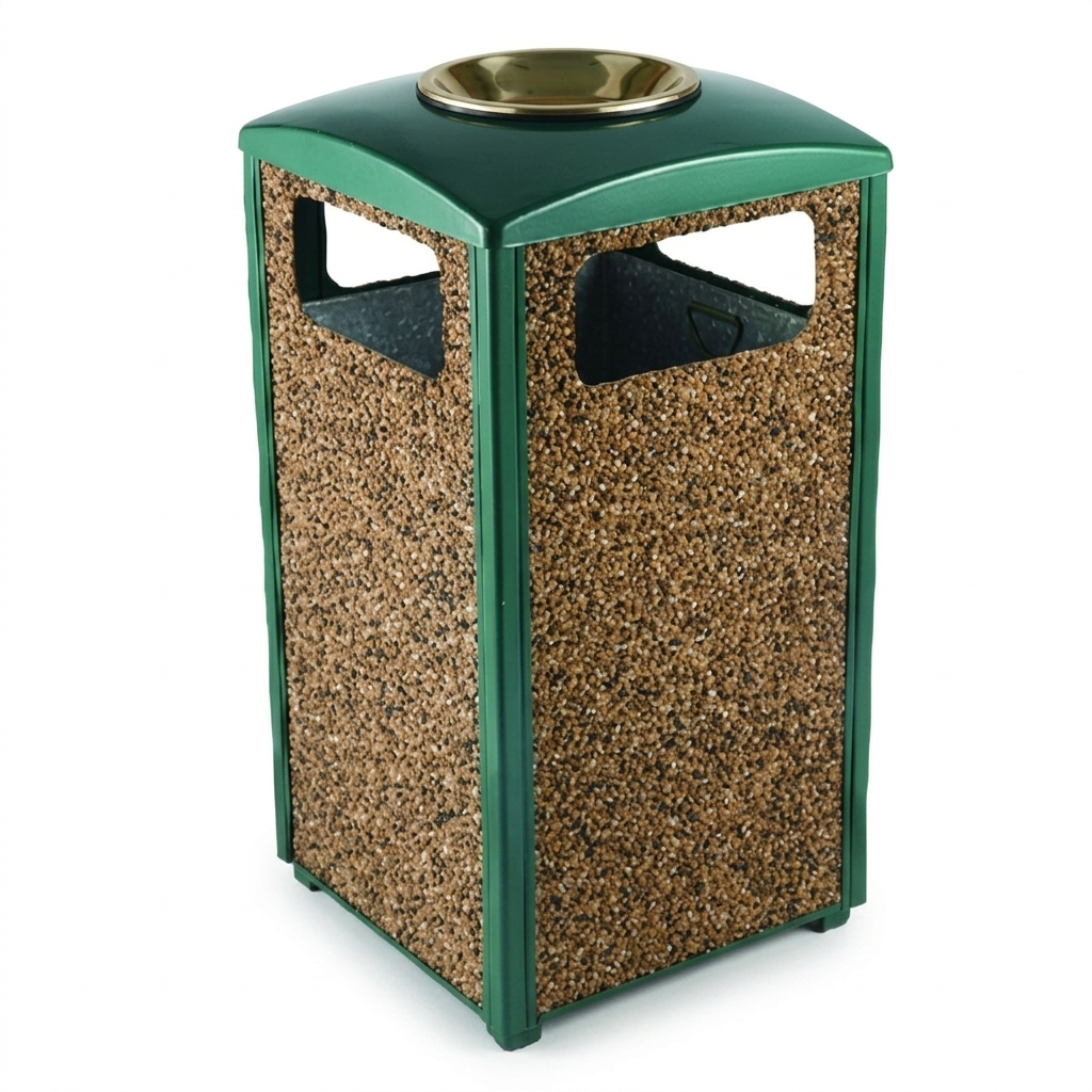 POUBELLE D’EXTÉRIEUR A CENDRIER ROCKFACE – 8L, 12L, 45L, 109L, 180L.