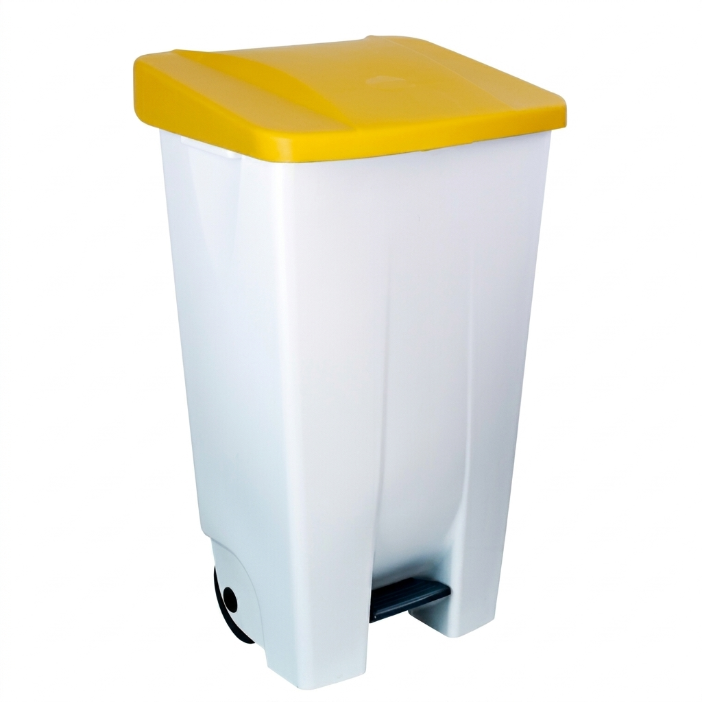 POUBELLE À PÉDALE AVEC ROUES 80 L