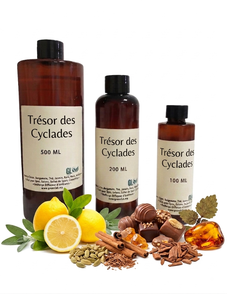 Parfum d'Ambiance & Recharge Trésor des Cyclades | Formats 100 ml, 200 ml et 500 ml