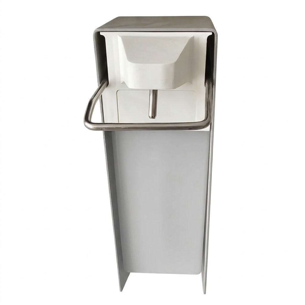 Distributeur de Savon et Gel Hydroalcoolique 1099 – 1 Litre, Aluminium Argent Mat, Pompe à Coude Inox 304