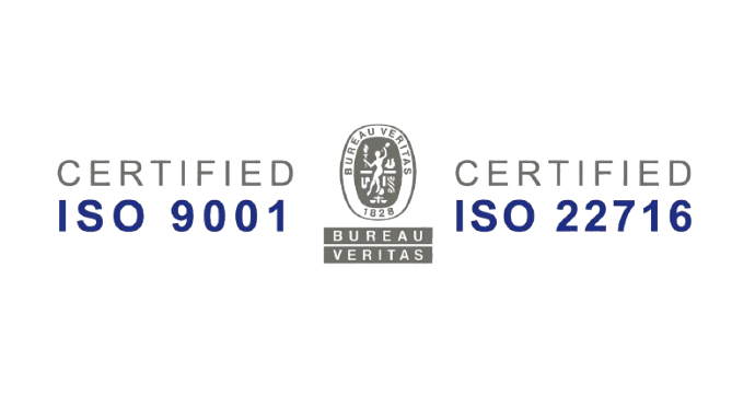 Certifications ISO 9001 & ISO 22716