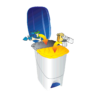 Poubelle à pédale tri sélectif 25L HACCP, disponible en plusieurs coloris, en plastique renforcé pour les hôpitaux, cliniques et industries agroalimentaires
